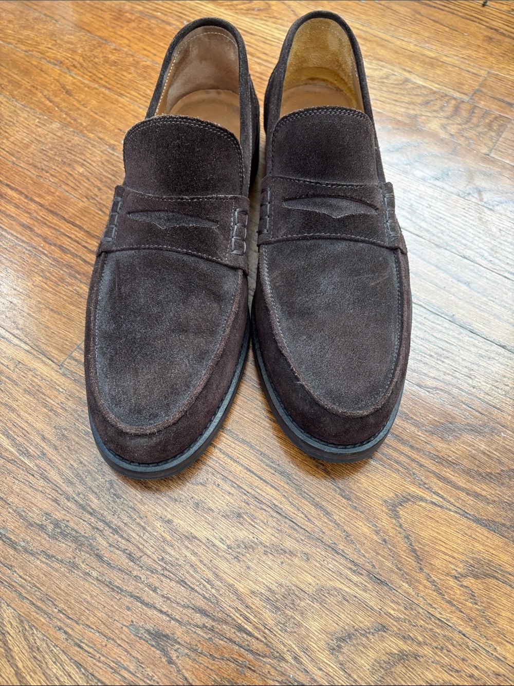 Brooks Brothers Dark Brown Suede Penny Loafers - Picture 3 of 7